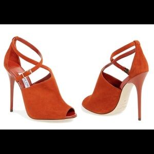 Jimmy Choo Pumpkin Orange Suede Pumps Size 37.5